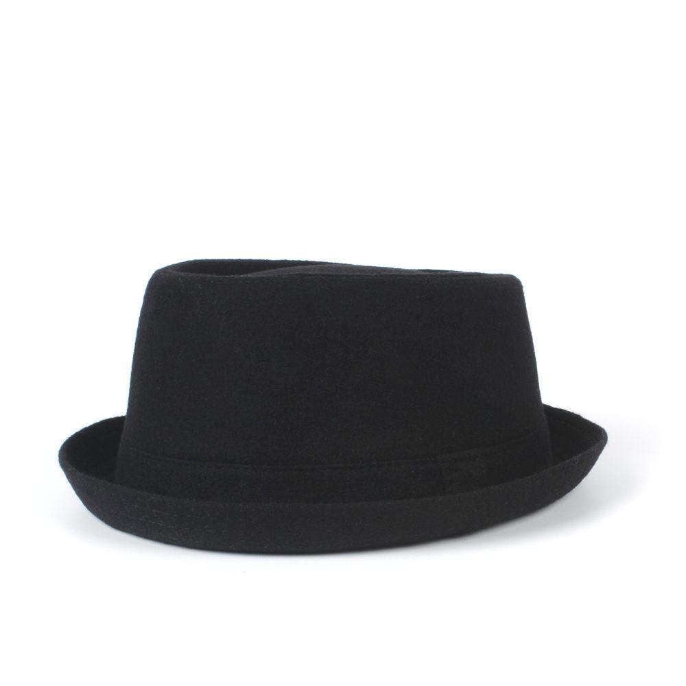 Zwarte pork pie hoed / heren dames jazz bowler, Verzenden, Nieuw, Hoed