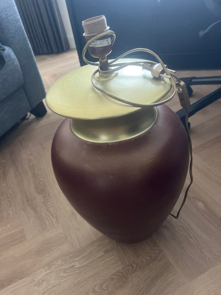 Schemerlamp voet met kap, 57 cm hoog, Huis en Inrichting, Ophalen of Verzenden, Gebruikt, Stof, 50 tot 75 cm