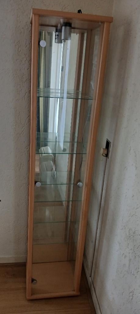 Vitrinekast met verlichting, Huis en Inrichting, Kasten | Vitrinekasten, Ophalen, 50 tot 100 cm, Zo goed als nieuw, 150 tot 200 cm