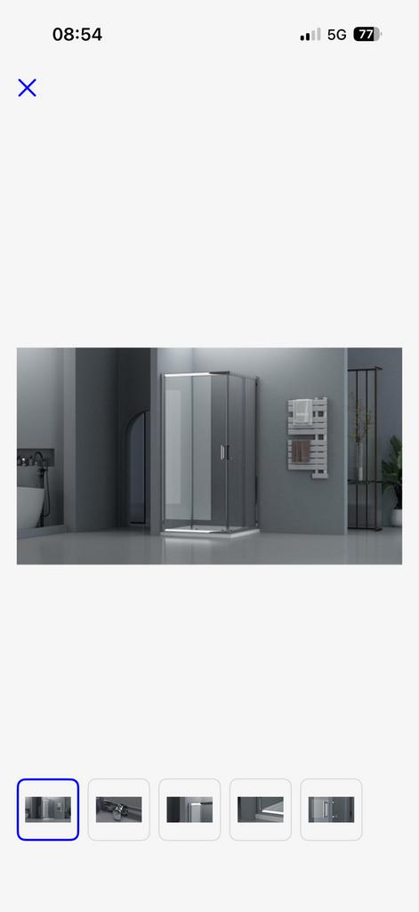 Douchecabine met glazen wanden en schuifdeur, Ophalen, Nieuw, Glas, Douche