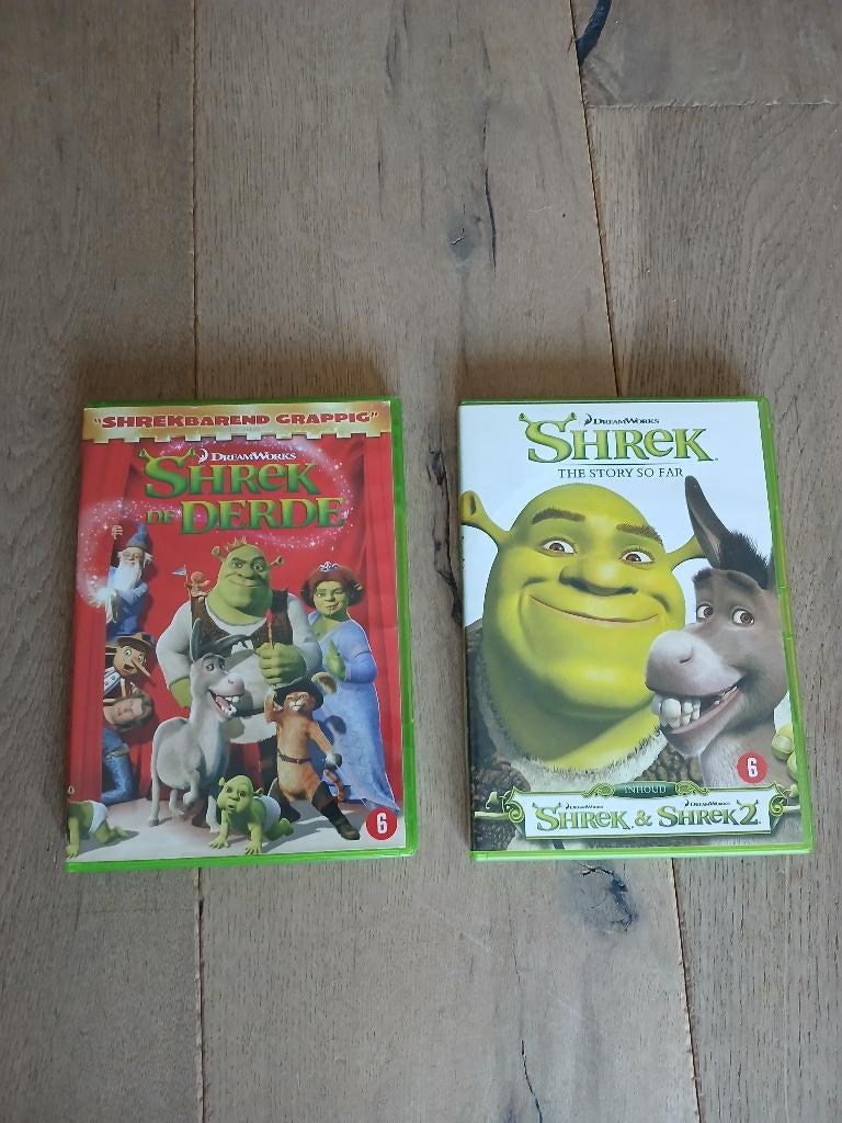 Shrek, Shrek 2 & Shrek de Derde - DVD, Tekenfilm, Amerikaans, Ophalen of Verzenden, Zo goed als nieuw