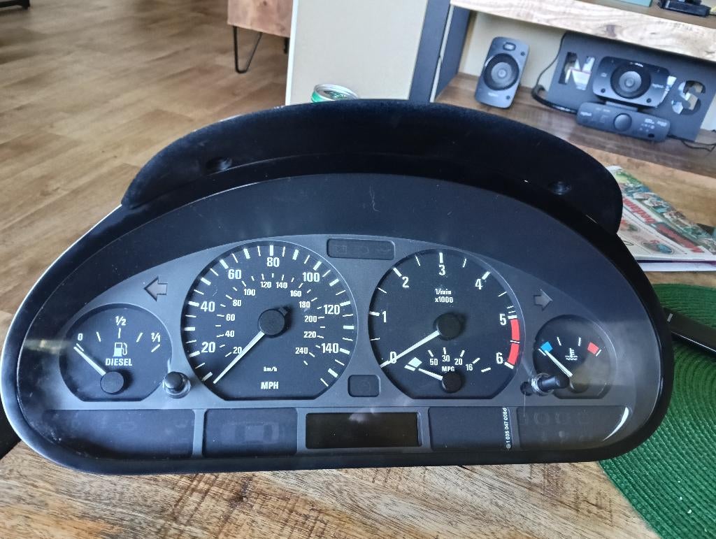 BMW E46 Instrumentenpaneel / Tellerbak - Diesel - MPH & KM/H, Auto-onderdelen, Ophalen of Verzenden, Gebruikt, BMW