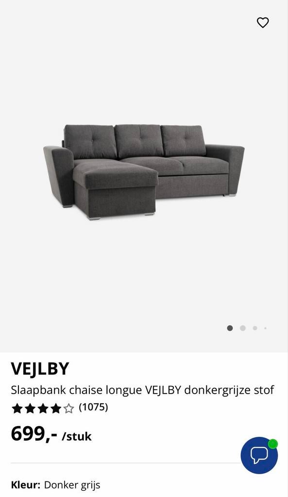 Jysk Vejlby slaapbank - zo goed als nieuw, Ophalen, Zo goed als nieuw, Grijs