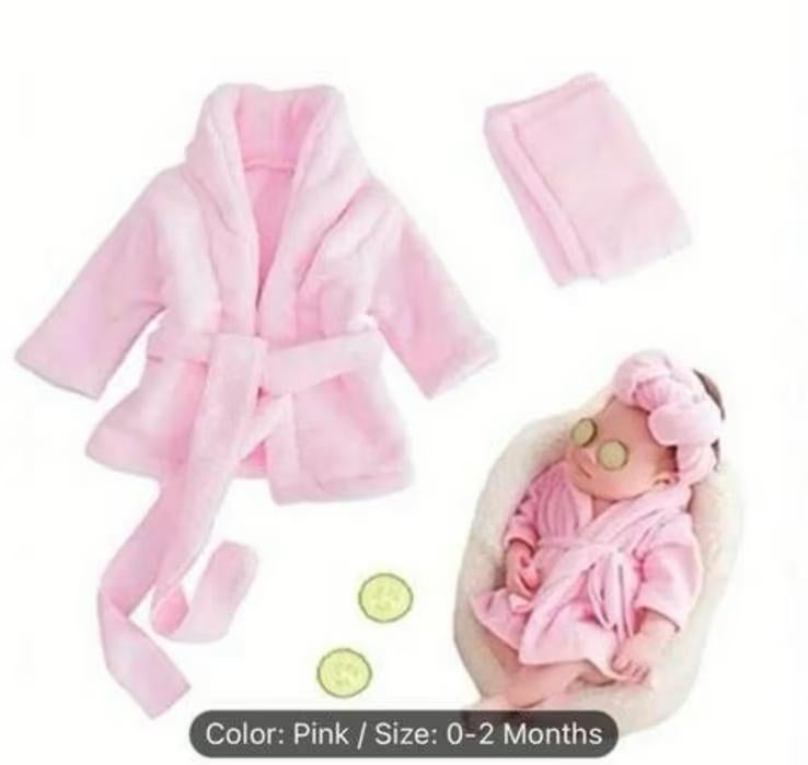 Roze baby badjas plus stoel 0-2mnd fotoshoot, Meisje, Shein, Ophalen of Verzenden, Zo goed als nieuw