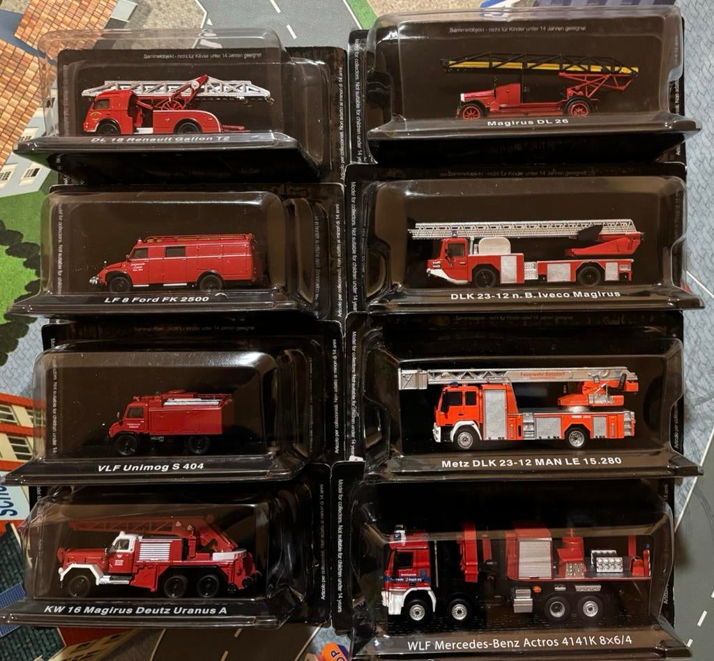 Partij Brandweerautos De Agostini schaal 1-72, Ophalen of Verzenden, Nieuw, Bus of Vrachtwagen