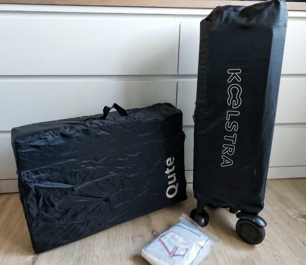 Koelstra campingbedje zwart met matras en klamboe, Ophalen, Minder dan 140 cm, 70 tot 85 cm, Matras