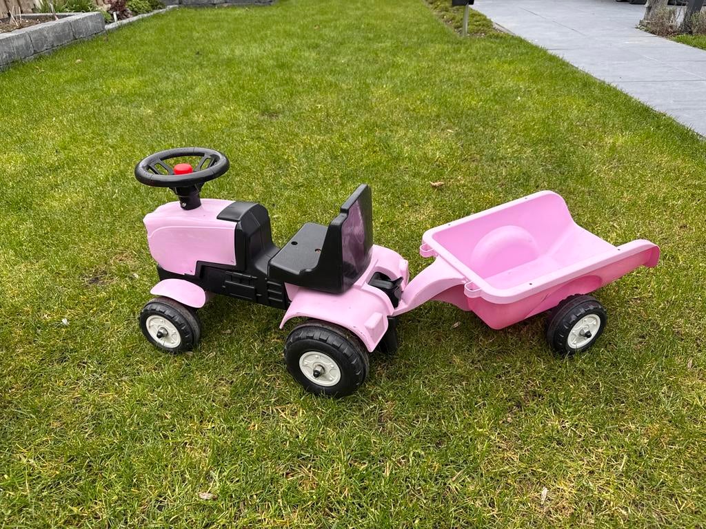 Roze looptrekker met kar voor kinderen tot 2 jaar, Kinderen en Baby's, Speelgoed | Buiten | Voertuigen en Loopfietsen, Ophalen