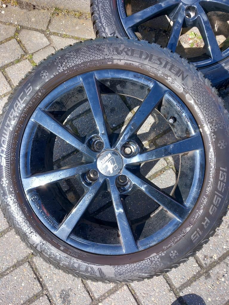 Lm velg set fiat 500 panda zwart, Auto-onderdelen, Banden en Velgen, Ophalen, Gebruikt, 15 inch, Banden en Velgen