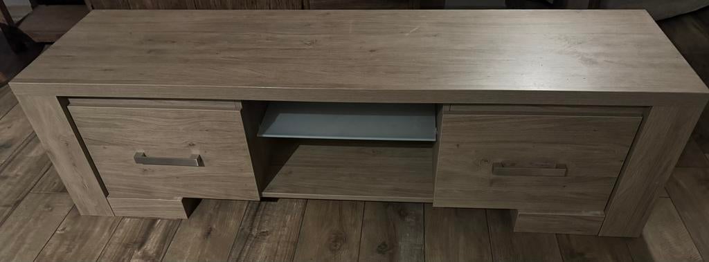 Eiken tv meubel 180x51x49cm (Pronto Barcelona), Huis en Inrichting, Ophalen, Gebruikt, 150 tot 200 cm, Minder dan 100 cm