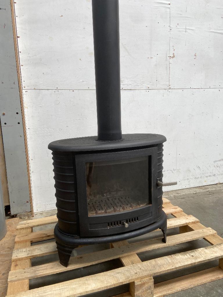 houtkachel incl dubbelwandige dakdoorvoer, Huis en Inrichting, Kachels, Ophalen, Gebruikt, Houtkachel, Vrijstaand