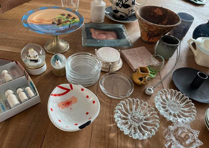 Partij vintage brocante curiosa art glas kristal, Ophalen of Verzenden