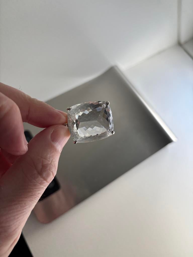 Grote heldere Bergkristal hanger zilver, 22 gram, Overige voorstellingen, Wit, Nieuw, Ophalen of Verzenden