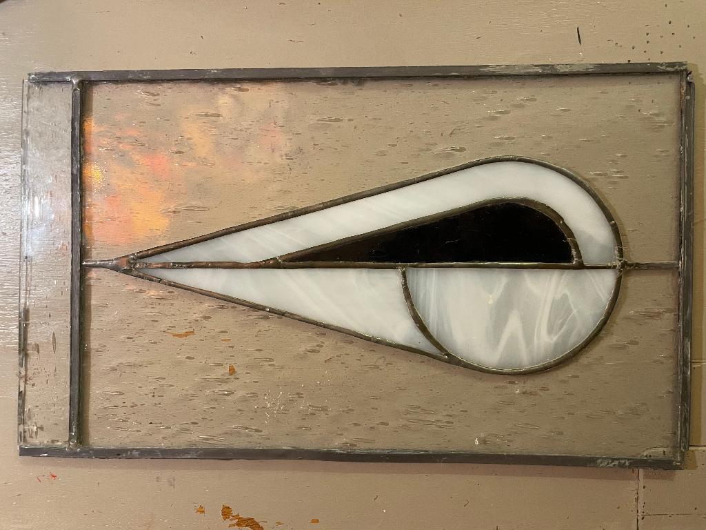 Vintage retro glas in lood raam Tiffany mid century modern, Doe-het-zelf en Verbouw, Glas en Ramen, Gebruikt, Minder dan 80 cm