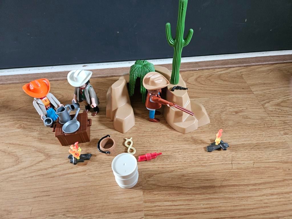 Playmobil western setje met cactus en cowboys, Ophalen of Verzenden, Gebruikt, Complete set