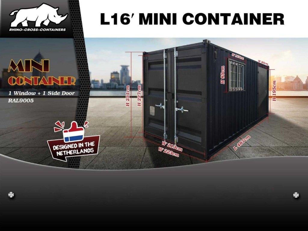 7,8,9,12,14,16,20 ft Zwart Mini container met deur en raam‼️, Zakelijke goederen, Ophalen