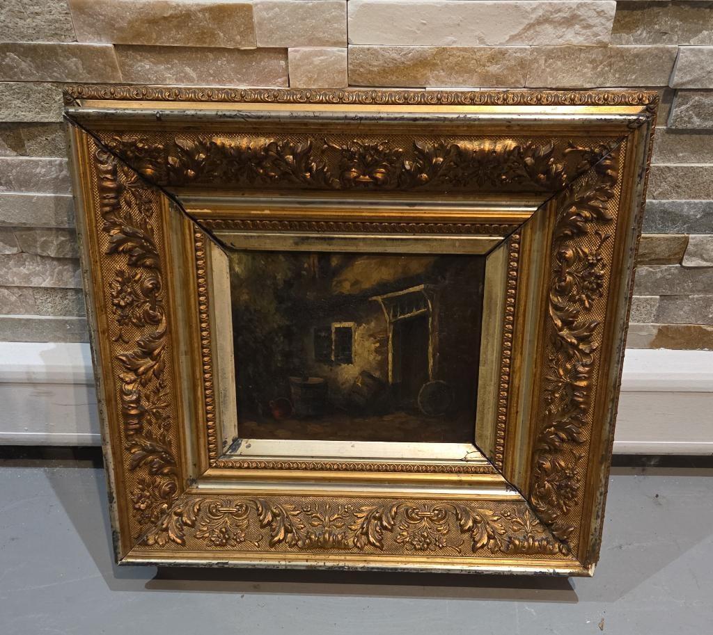 Antiek schilderij op paneel Henri van Os, Ophalen of Verzenden