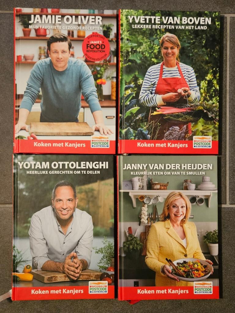4x nieuw kookboek met o.a. Jamie Oliver, Jannie v.d.Heijden!, Gezond koken, Nieuw, Jamie Oliver, Overige gebieden