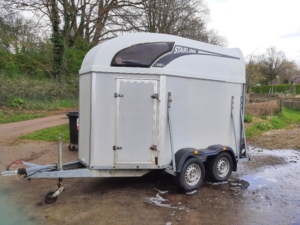 2 paards Atec trailer te koop, Ophalen, Gebruikt, Hout, 2-paards trailer