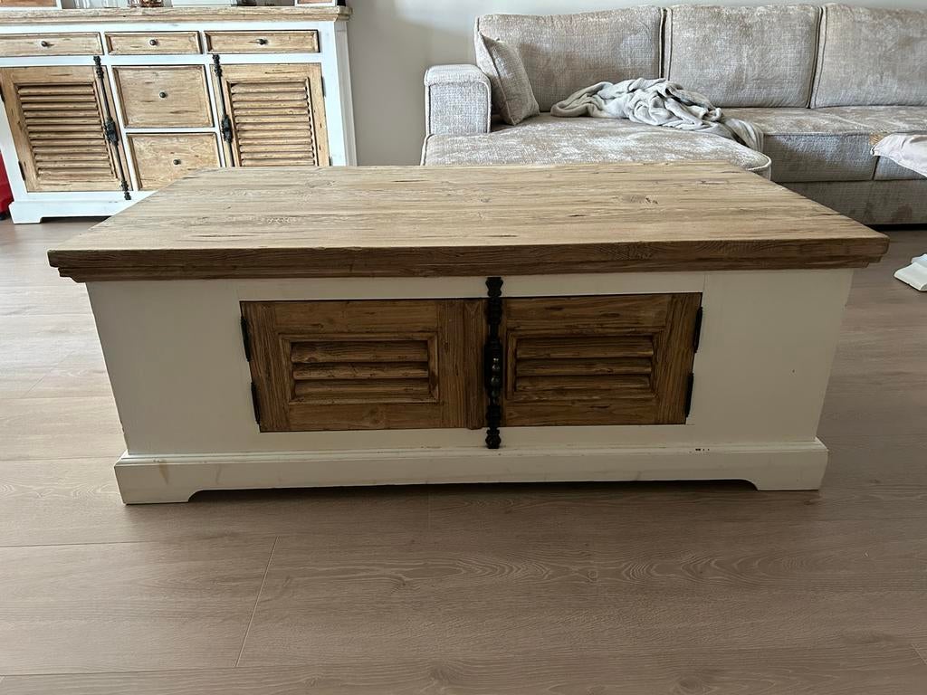 Landelijke salontafel van Tower Living Amanda, Gebruikt, 100 tot 150 cm, Rechthoekig, Overige houtsoorten