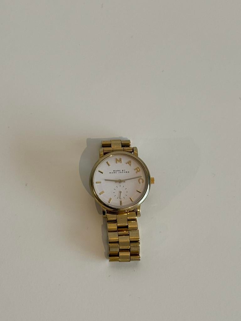 Marc by Marc Jacobs unisex horloge goudkleurig, Overige merken, Staal, Zakhorloge, Gebruikt