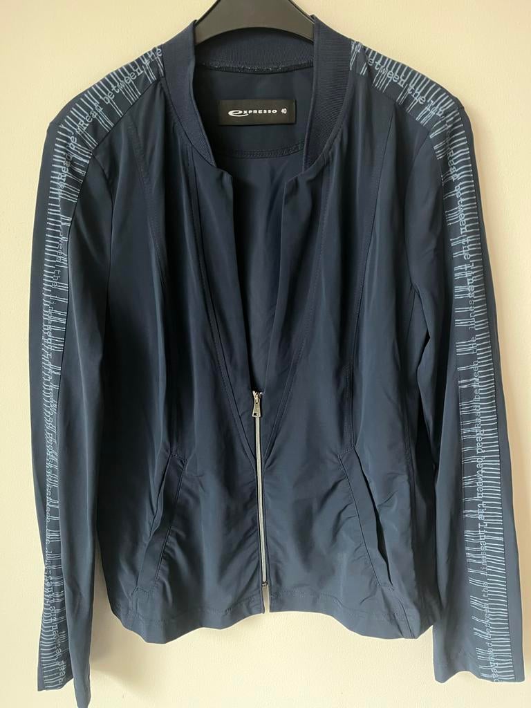 Expresso bomber jasje maat L travelstof, Blauw, Maat 42/44 (L), Ophalen of Verzenden, Zo goed als nieuw