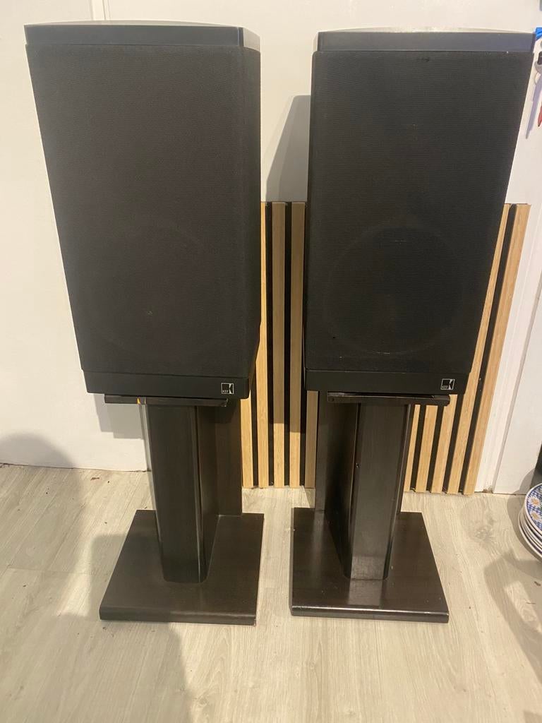 Kef 303 serie2 luidspreker set vintage, Zo goed als nieuw, Minder dan 60 watt, Front, Rear of Stereo speakers, Ophalen