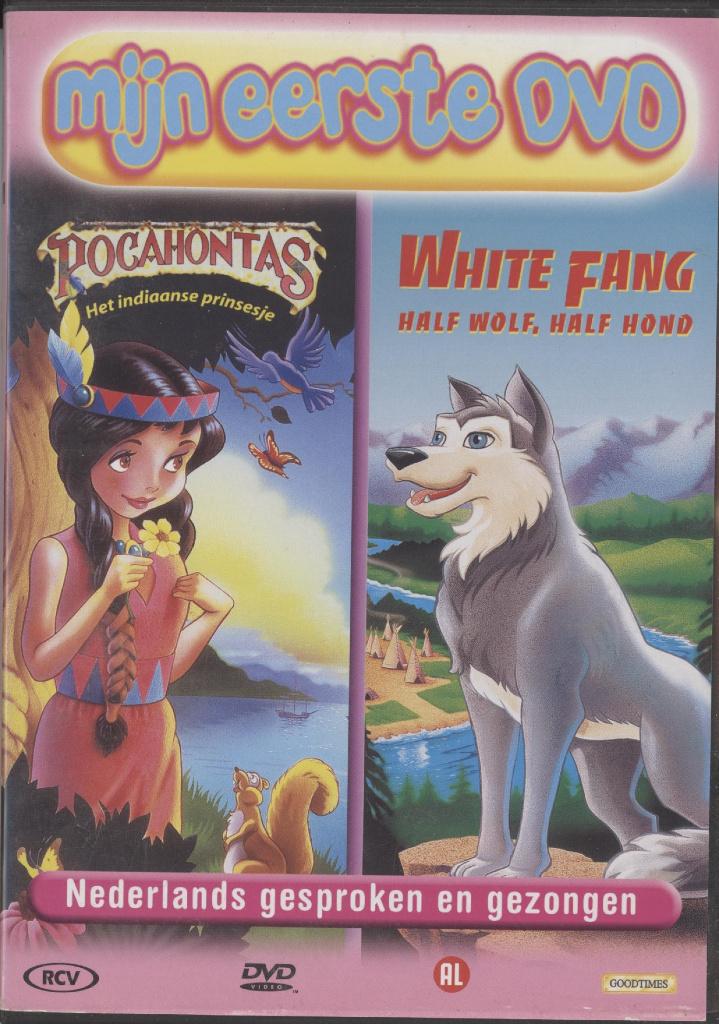 28) 2 films: Pocahontas & White Fang, half wolf, half hond, Gebruikt, Tekenfilm, Ophalen of Verzenden, Alle leeftijden