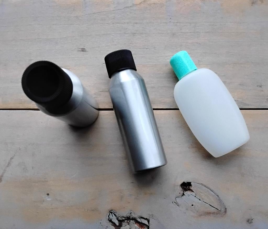 Lege flesjes voor verzorgingsprodukten - aluminium - reizen, Ophalen of Verzenden, Nieuw
