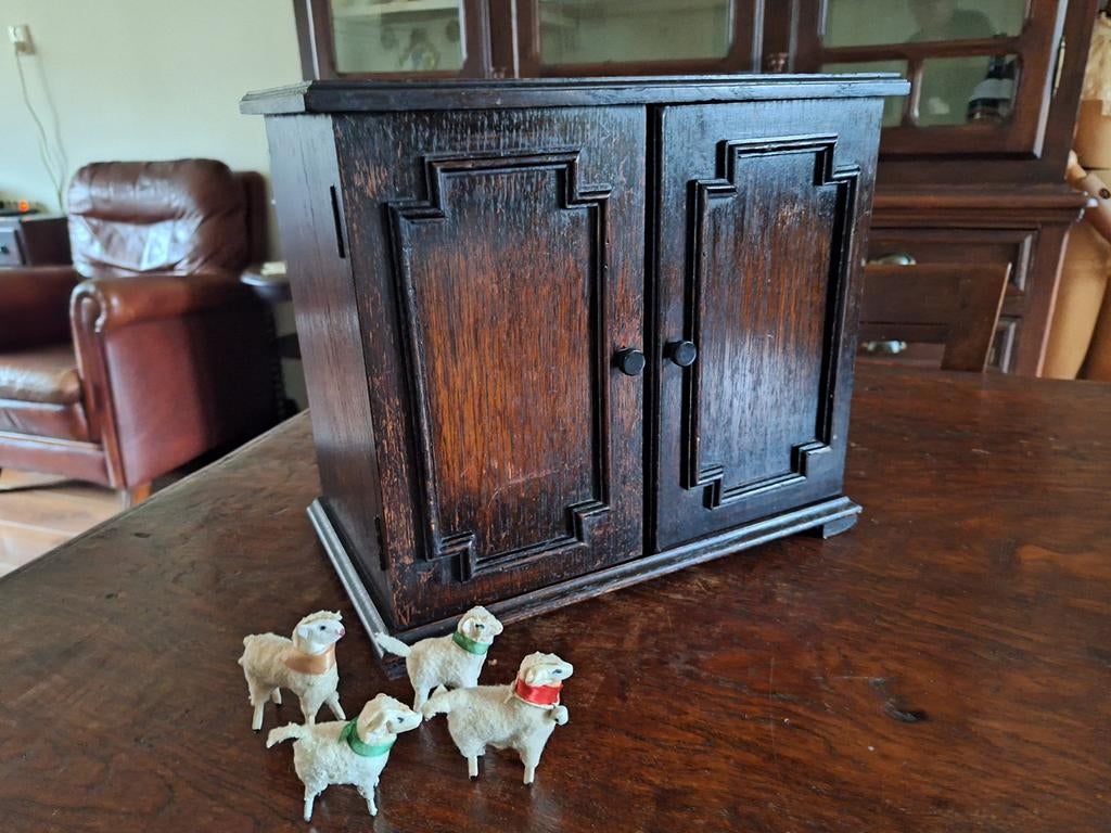 Antiek Klein Kastje/ Houten Bureau Brieven Kastje, Ophalen of Verzenden