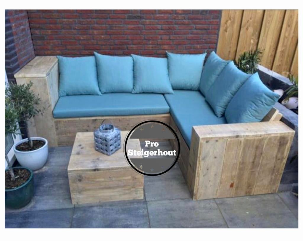 Steigerhout Loungebank Loungeset Tuinbank Tuinset Hoekbank, Tuin en Terras, Tuinsets en Loungesets, Ophalen of Verzenden, Steigerhout