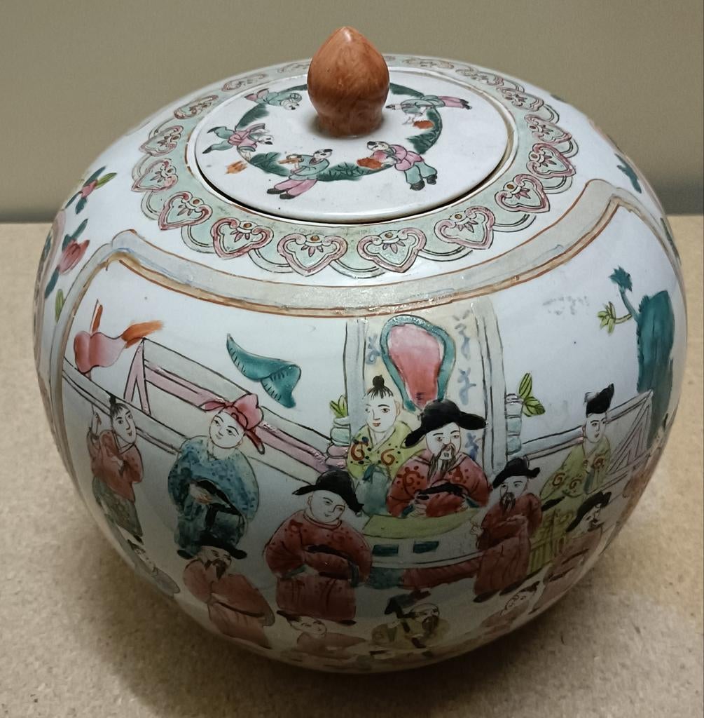 Grote Chinese Famille Rose Dekselpot China Chinees, Ophalen of Verzenden