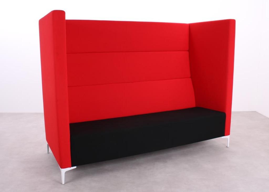 DeBerenn | Cara Highline | Bank | Rood / zwart, Tweepersoons, 75 tot 100 cm, Ophalen of Verzenden, Zo goed als nieuw