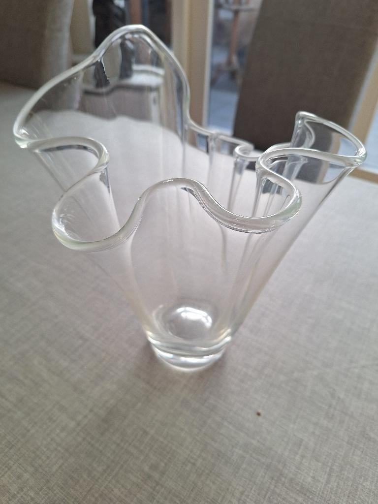 zakdoek of waaier vaas, Overige kleuren, Ophalen of Verzenden, Minder dan 50 cm, Glas