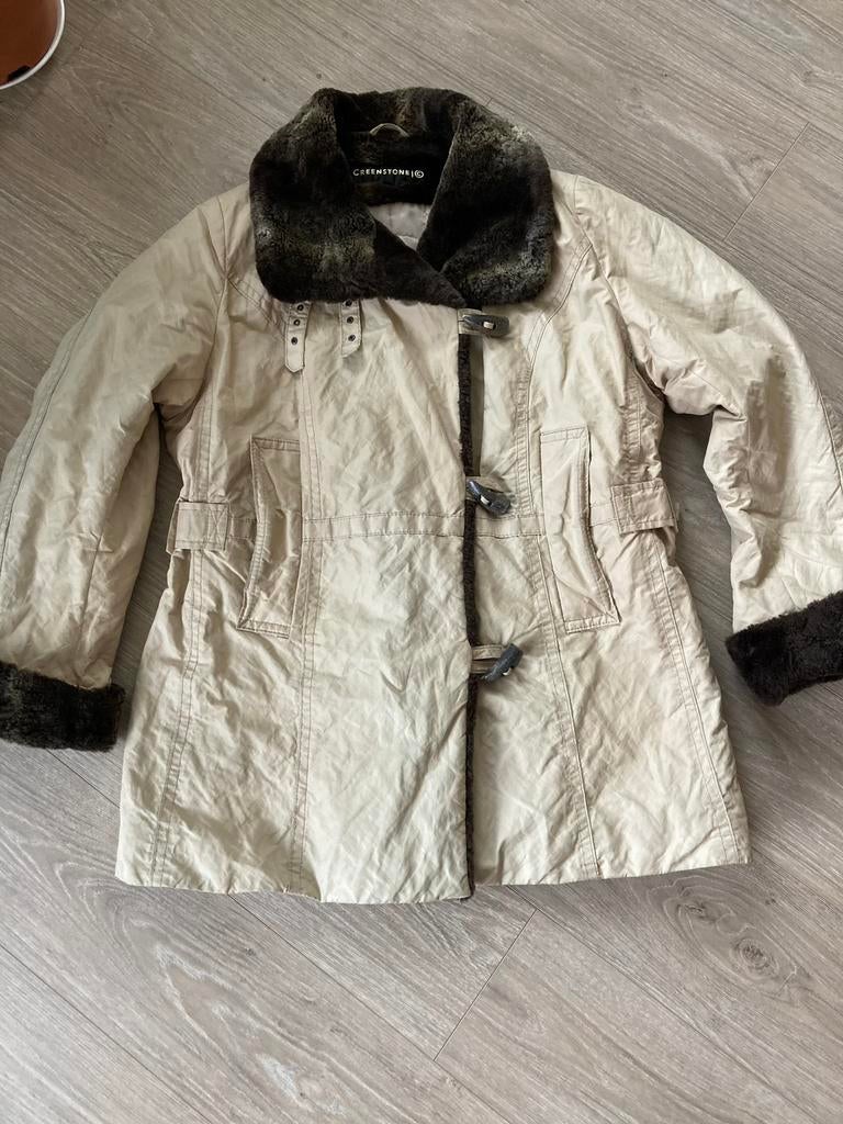 Greenstone beige winterjas 44 zgan, Ophalen of Verzenden, Zo goed als nieuw, Maat 42/44 (L), Beige