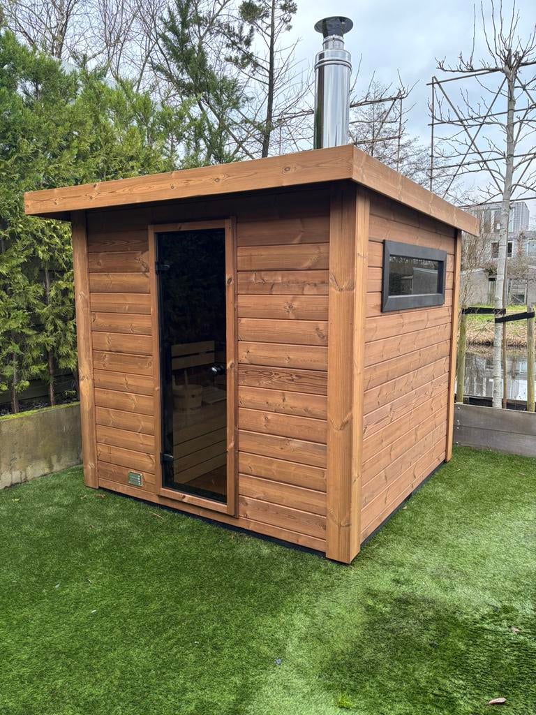 Thermowood buitensauna tuinsauna buiten sauna eigenproductie, Ophalen of Verzenden, Nieuw, Fins of Traditioneel, Complete sauna