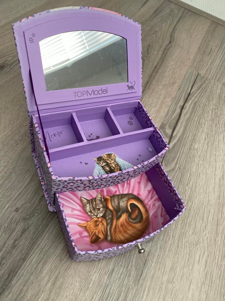 Topmodel Sieradendoos met Spiegel en Lade, Ophalen of Verzenden, Zo goed als nieuw