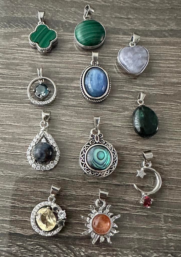 Edelstenen hangers verzilverd, Ophalen of Verzenden, Nieuw