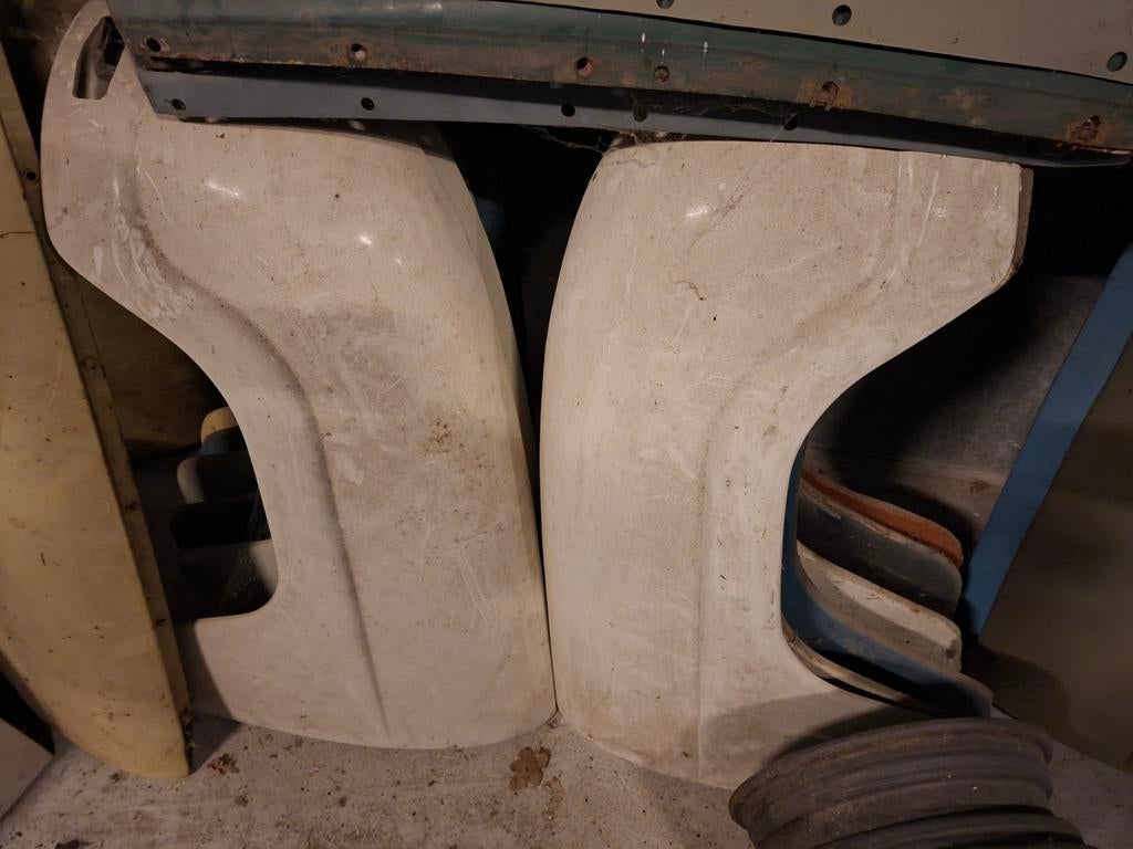 Set polyester voorspatborden Saab 96 2-takt korte neus., Ophalen, Nieuw, Saab, Bumper