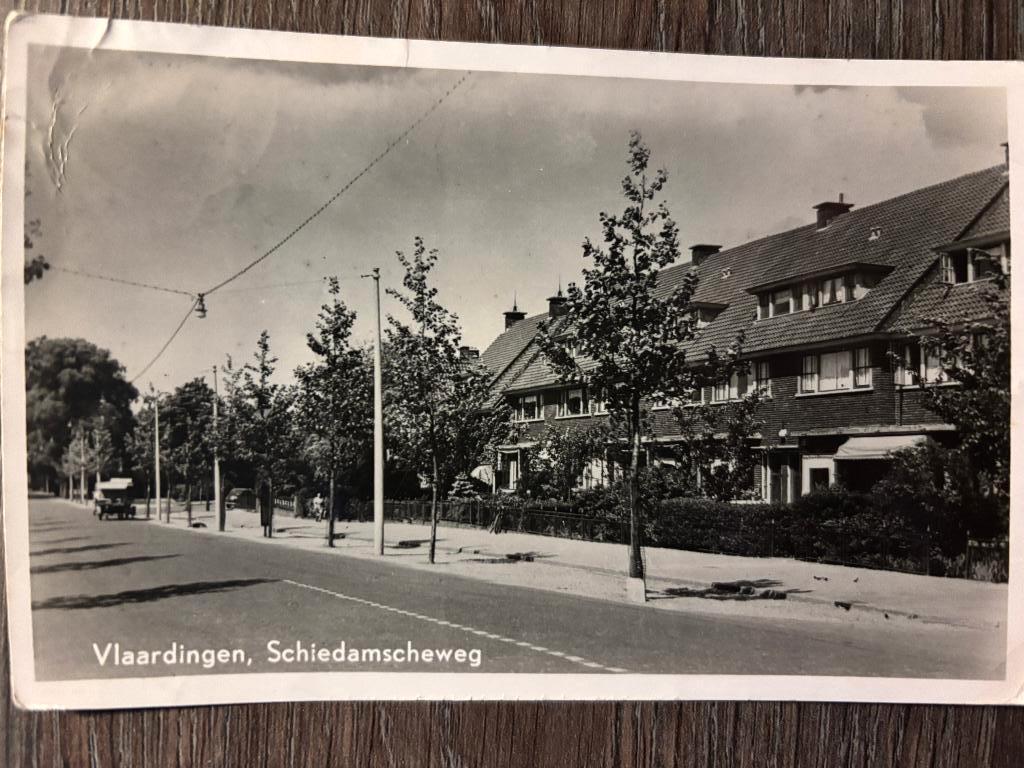 Ansichtkaart Vlaardingen - Schiedamsche weg, Ophalen of Verzenden, 1960 tot 1980, Ongelopen, Zuid-Holland