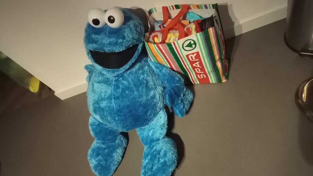 Cookie Monster XXL Knuffel 100 cm, Ophalen of Verzenden, Nieuw, Overige typen