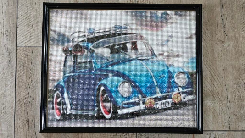 Diamond painting "schilderij" Volkswagen Kever, Nieuw, Ophalen of Verzenden, Schilderij, Minder dan 50 cm
