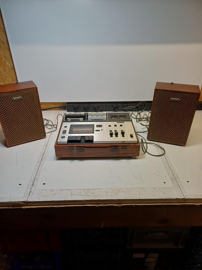 Sony TC-133CS Stereo Cassette Recorder met Speakers, Audio, Tv en Foto, Cassettedecks, Ophalen of Verzenden, Sony
