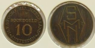 Boordgeld Stoomvaart Maatschappij Nederland 10, Postzegels en Munten, Verzenden, Overige materialen, Nederland