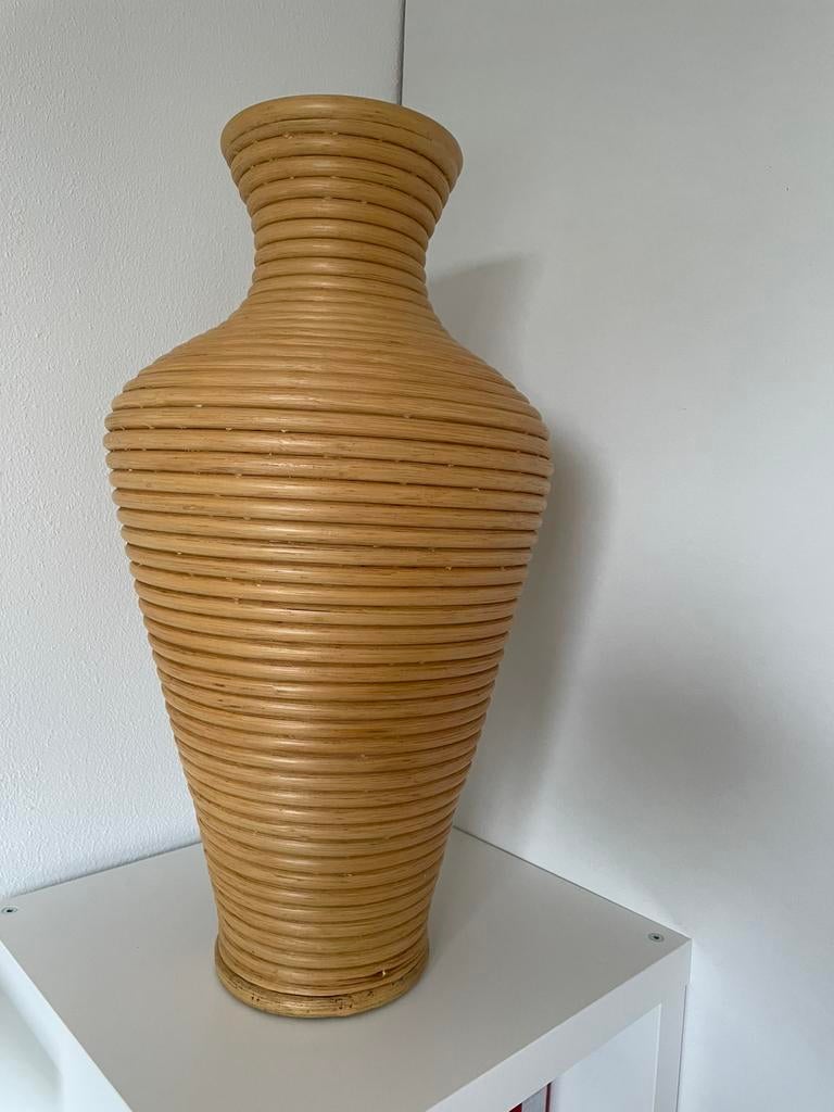 Bamboe vaas, Huis en Inrichting, Woonaccessoires | Vazen, Ophalen of Verzenden, Zo goed als nieuw, Overige kleuren, 50 tot 75 cm