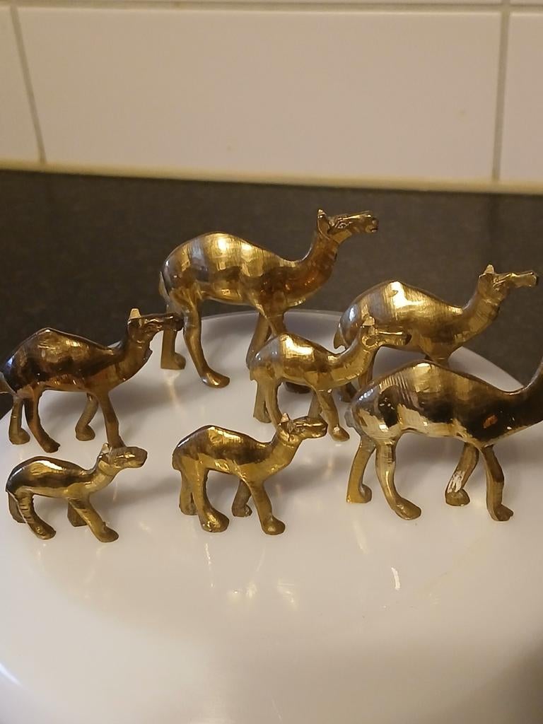 Grote kudde messing beeldjes jaren 60/70, Ophalen of Verzenden, Huis en Inrichting