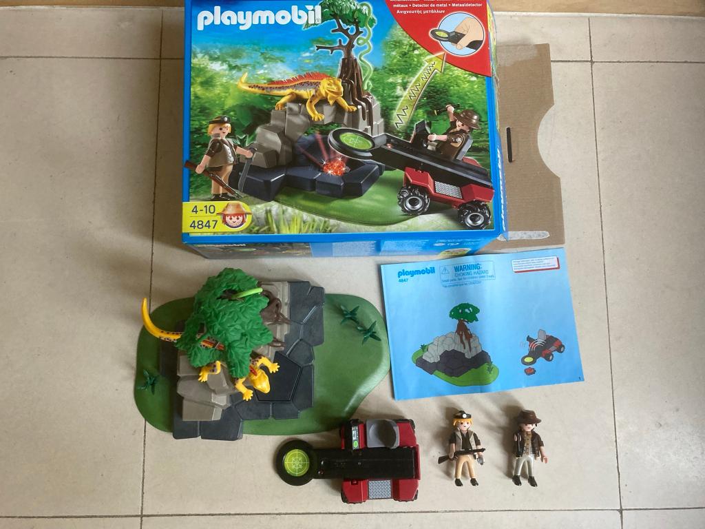 Playmobil 4847 schat eiland met auto en metaaldetector set!, Ophalen of Verzenden, Zo goed als nieuw, Complete set