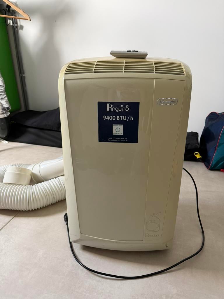 Mobiele airco van Delonghi, Witgoed en Apparatuur, Airco's, Gebruikt, Mobiele airco, Minder dan 60 m³, 3 snelheden of meer, Afstandsbediening
