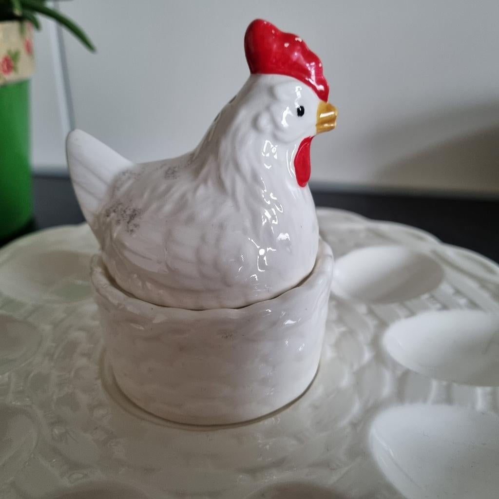 Vintage serveerschaal met peper en zoutstel, Ophalen of Verzenden