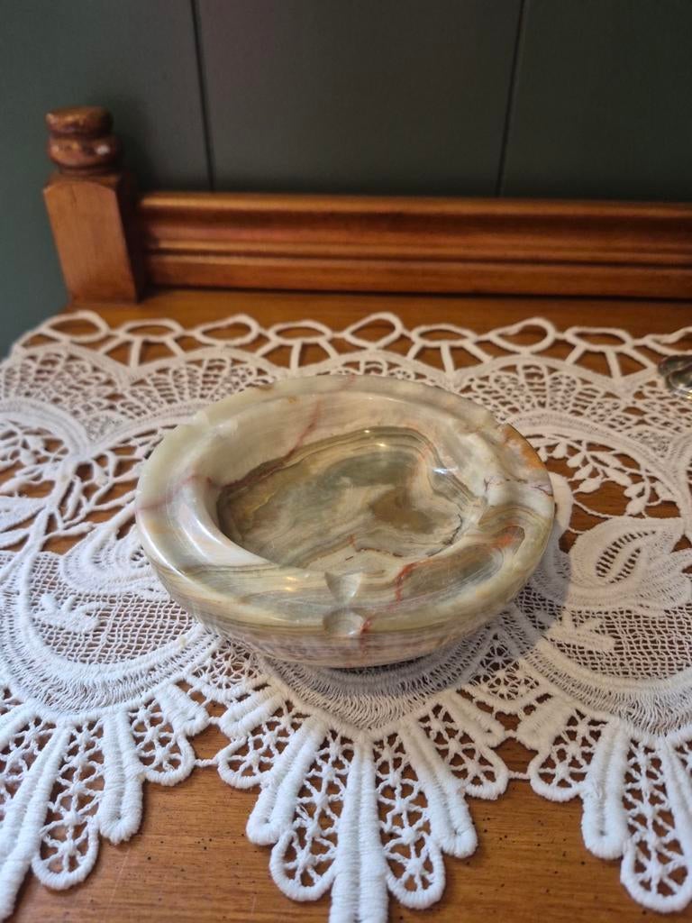 Vintage Onyx Marmeren Asbak, Antiek en Kunst, Ophalen of Verzenden