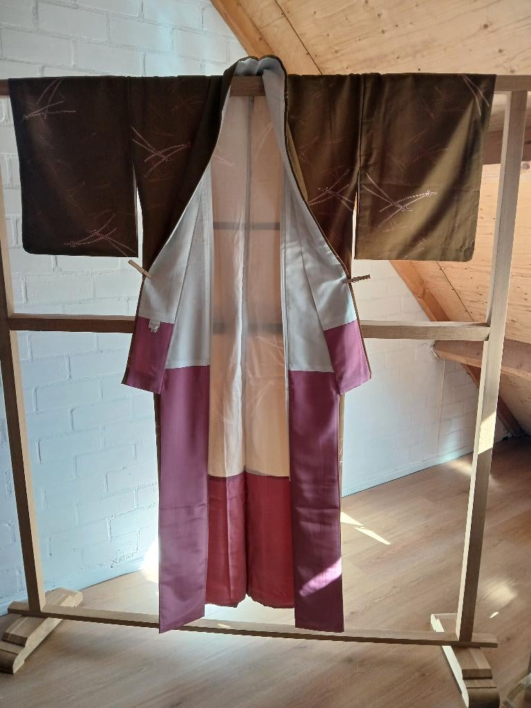 Traditionele Japanse Kimono masterd brown, Ophalen of Verzenden